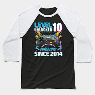 10th Birthday Gamer 10 Year Old Bday Boy Ten Son Baseball T-Shirt